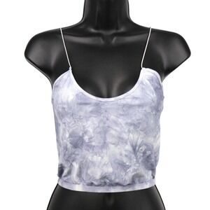 Intimately Free People Blue Gray Tie Dye Cropped Cami Brami Tank Top M/L